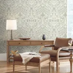 Ronald Redding Lockwood Damask - Grey Wallpaper | Buy Online Ronald Redding Lockwood Damask wallpaper, color Grey, SKU AC9195