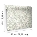 Ronald Redding Lockwood Damask - Grey Wallpaper | Buy Online Ronald Redding Lockwood Damask wallpaper, color Grey, SKU AC9195