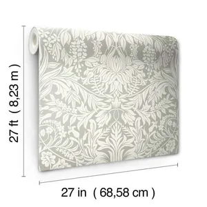 Ronald Redding Lockwood Damask wallpaper, color Grey, SKU AC9195