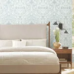 Ronald Redding Lockwood Damask - Light Blue Wallpaper | Buy Online Ronald Redding Lockwood Damask wallpaper, color Light Blue, SKU AC9192