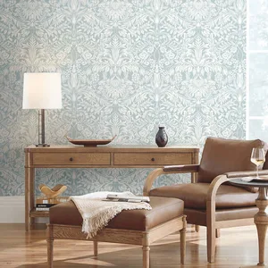 Ronald Redding Lockwood Damask wallpaper, color Light Blue, SKU AC9192