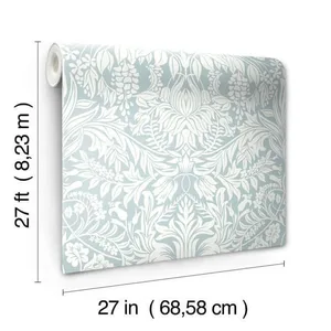 Ronald Redding Lockwood Damask wallpaper, color Light Blue, SKU AC9192