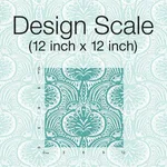 Ronald Redding Lotus Palm wallpaper, color Aqua, SKU HO2151
