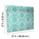 Ronald Redding Lotus Palm wallpaper, color Aqua, SKU HO2151