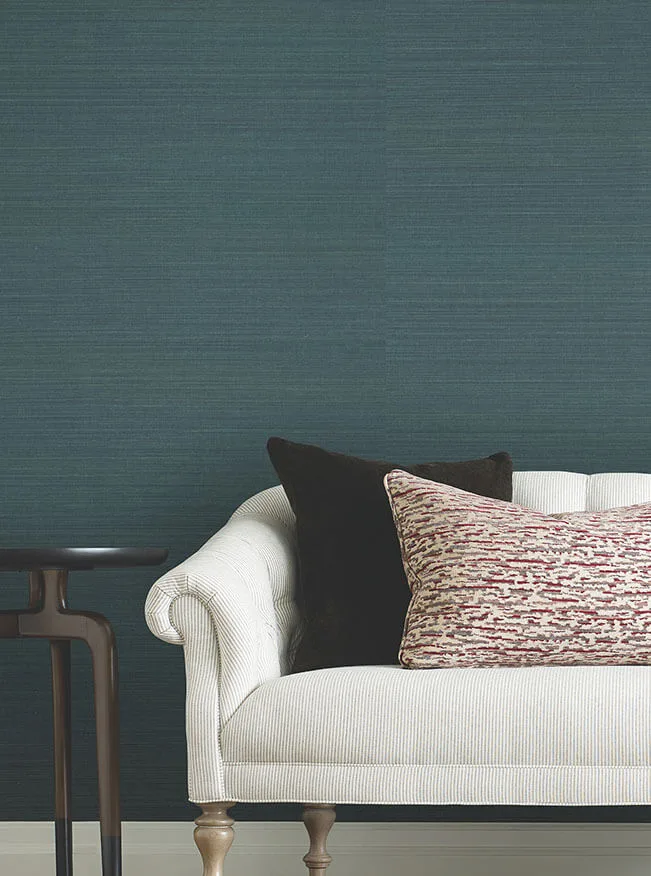 Ronald Redding Maguey Sisal wallpaper, color Aegean Blue, SKU YGL7063