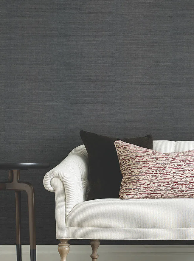 Ronald Redding Maguey Sisal wallpaper, color Charcoal, SKU GRL88410