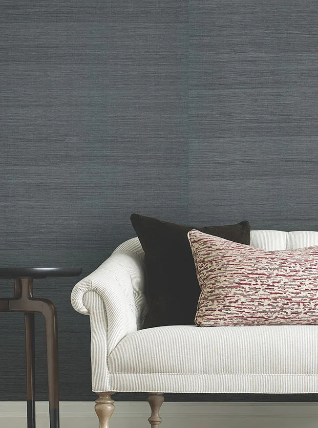 Ronald Redding Maguey Sisal wallpaper, color Denim, SKU YGL7002