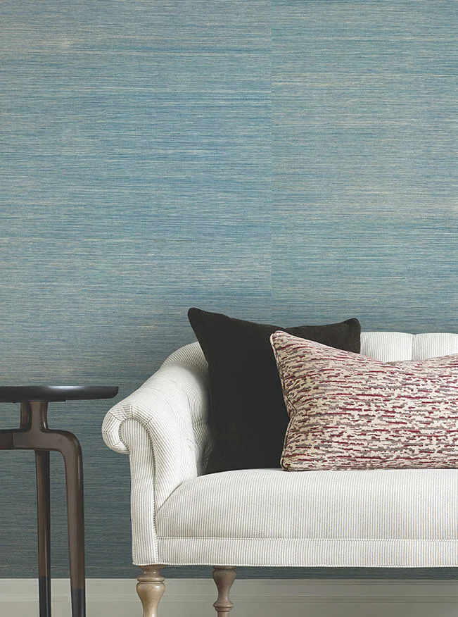Ronald Redding Maguey Sisal wallpaper, color Vanilla Turquoise, SKU YGL7086
