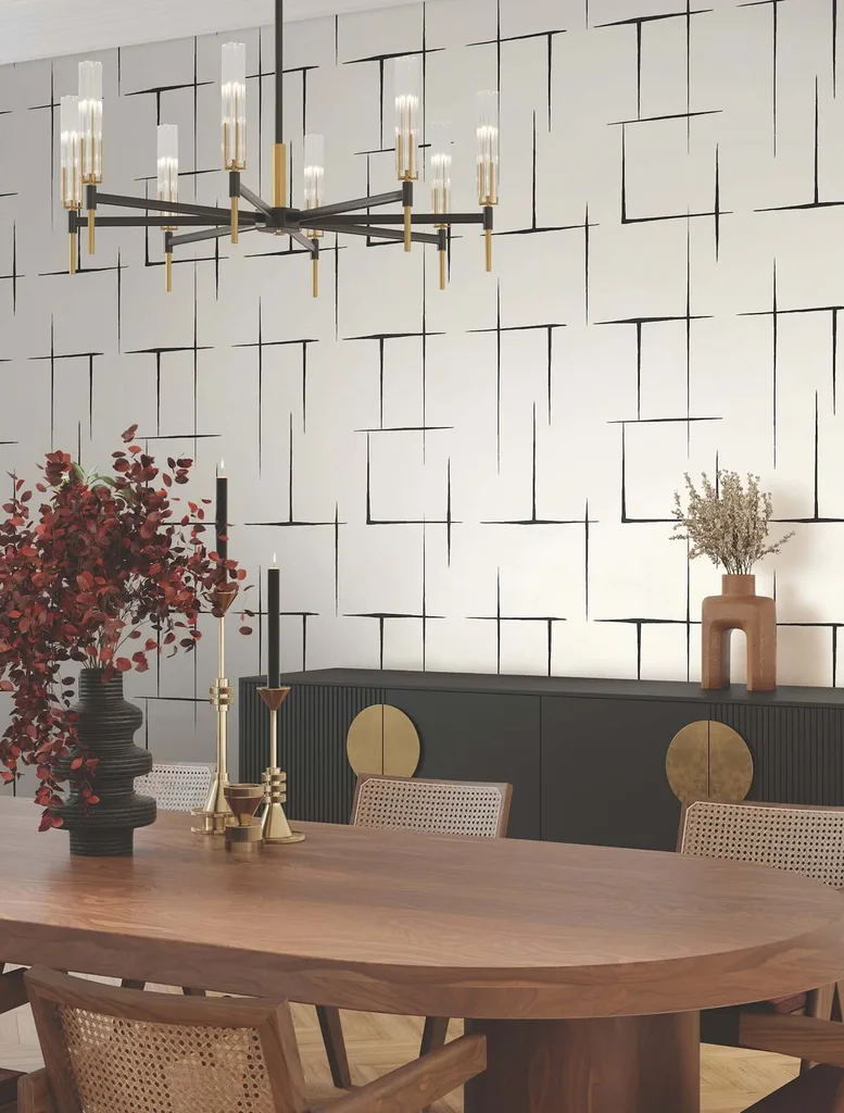 Ronald Redding Malia wallpaper, color Black & White, SKU ZA8051