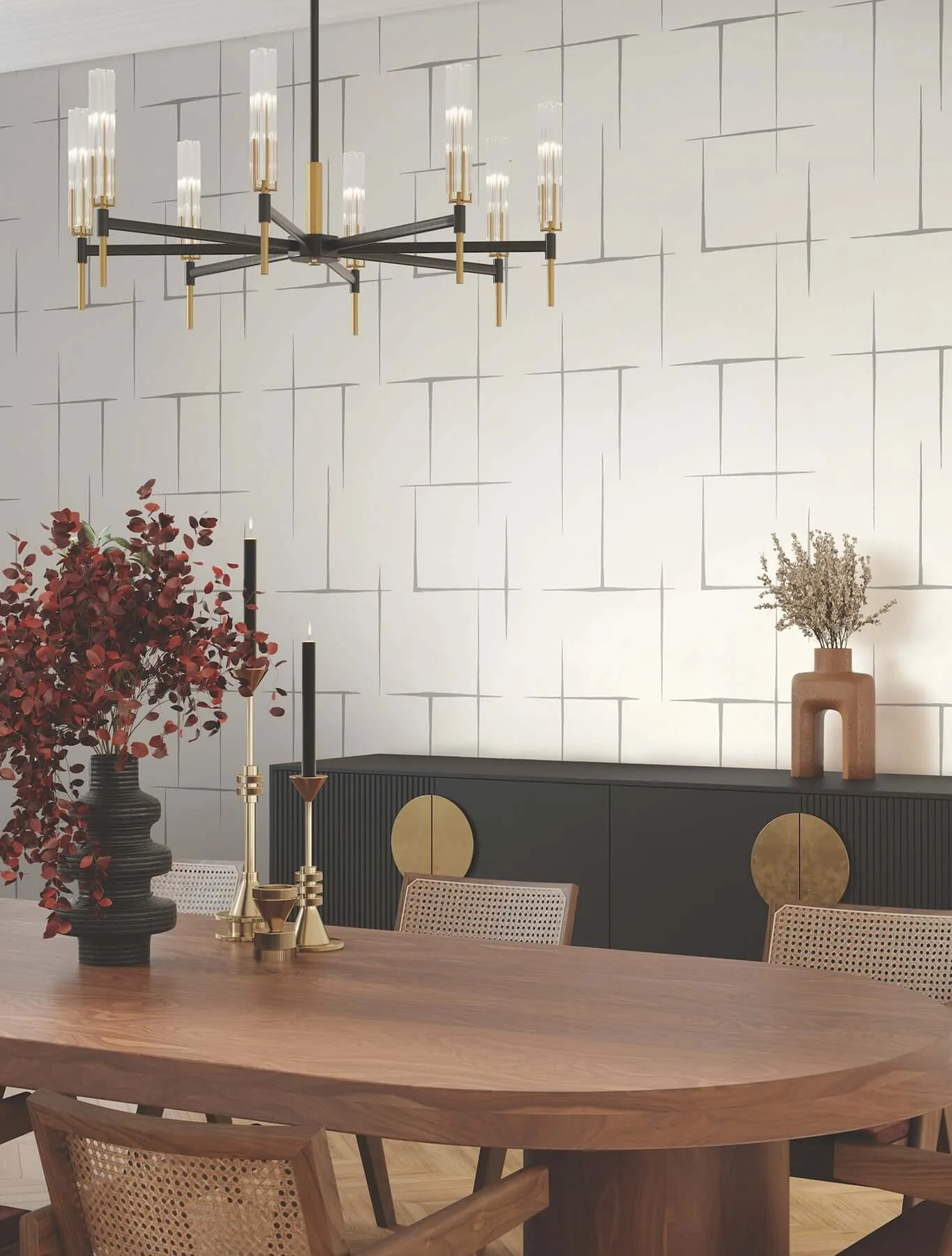 Ronald Redding Malia wallpaper, color Grey & White, SKU ZA8055