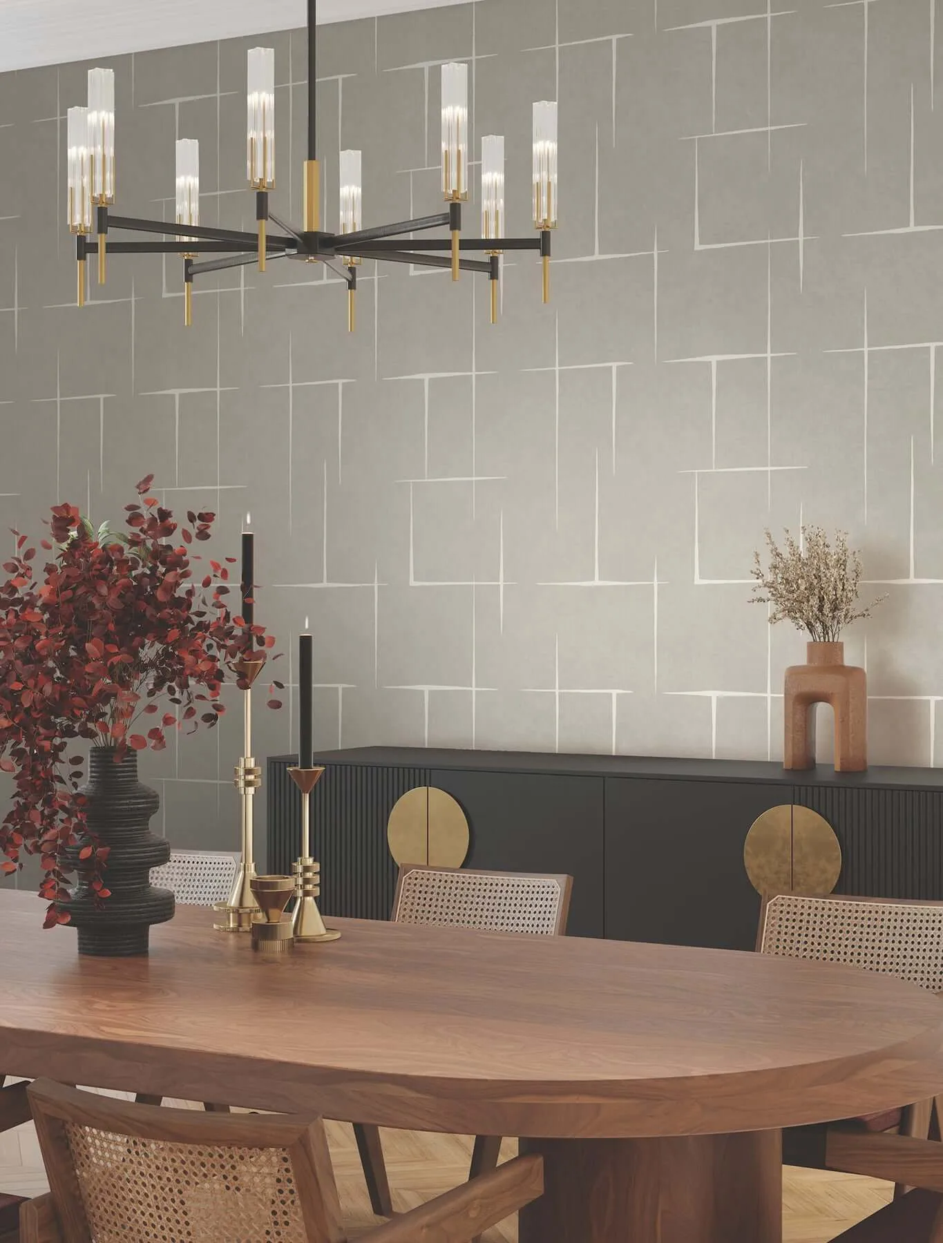 Ronald Redding Malia wallpaper, color White & Taupe, SKU ZA8052