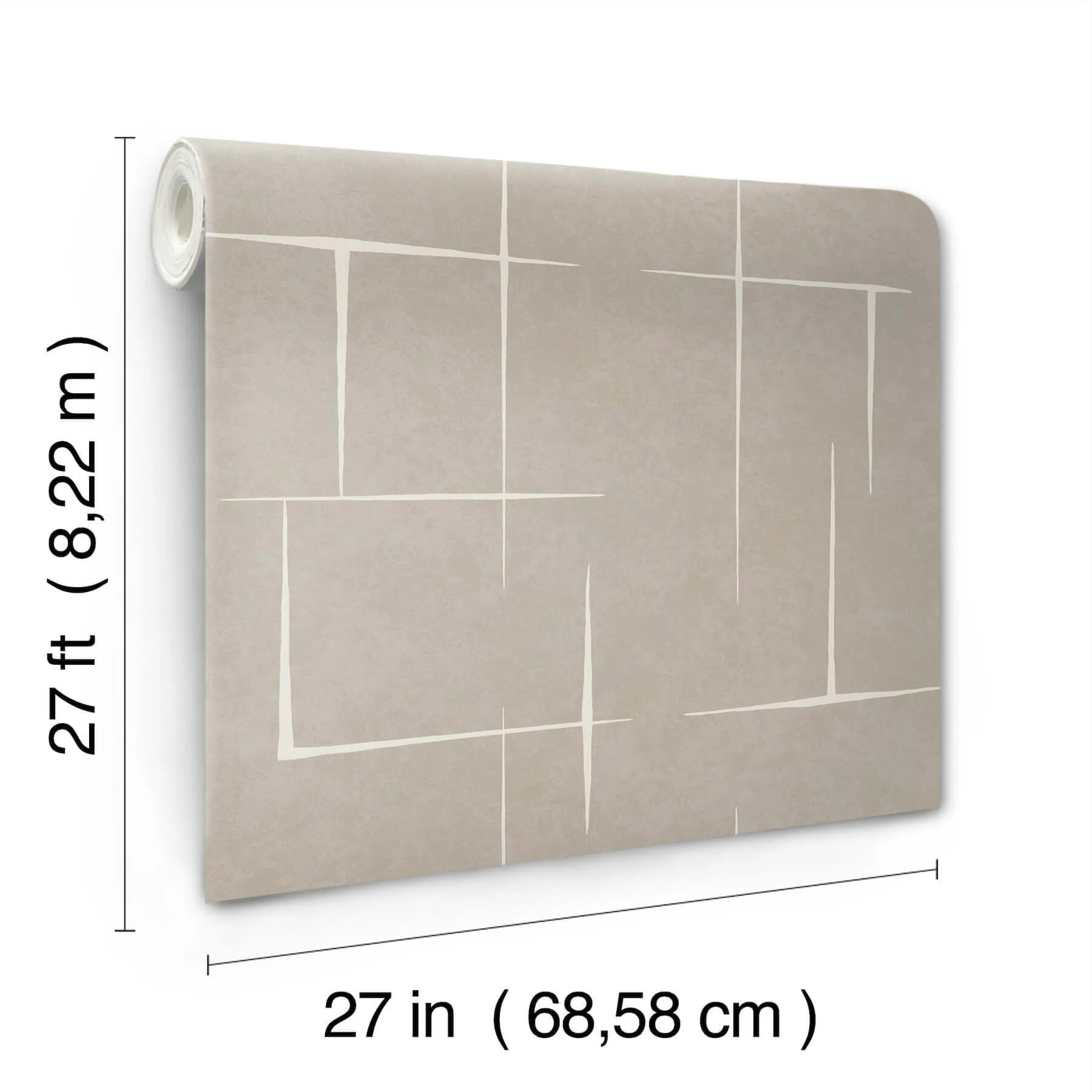 Ronald Redding Malia - White & Taupe Wallpaper | Buy Online Ronald Redding Malia wallpaper, color White & Taupe, SKU ZA8052