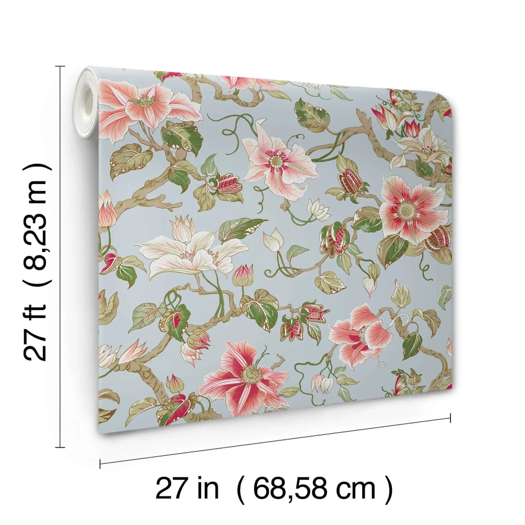 Ronald Redding Marguerite Vine - Blue Wallpaper | Buy Online Ronald Redding Marguerite Vine wallpaper, color Blue, SKU GT4512