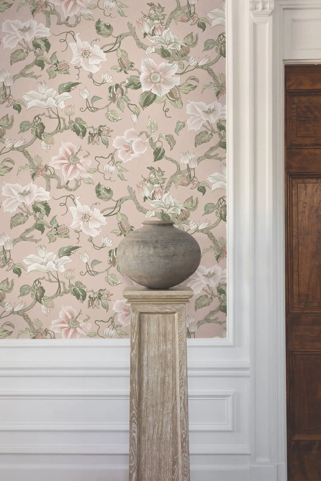 Ronald Redding Marguerite Vine wallpaper, color Blush, SKU GT4511