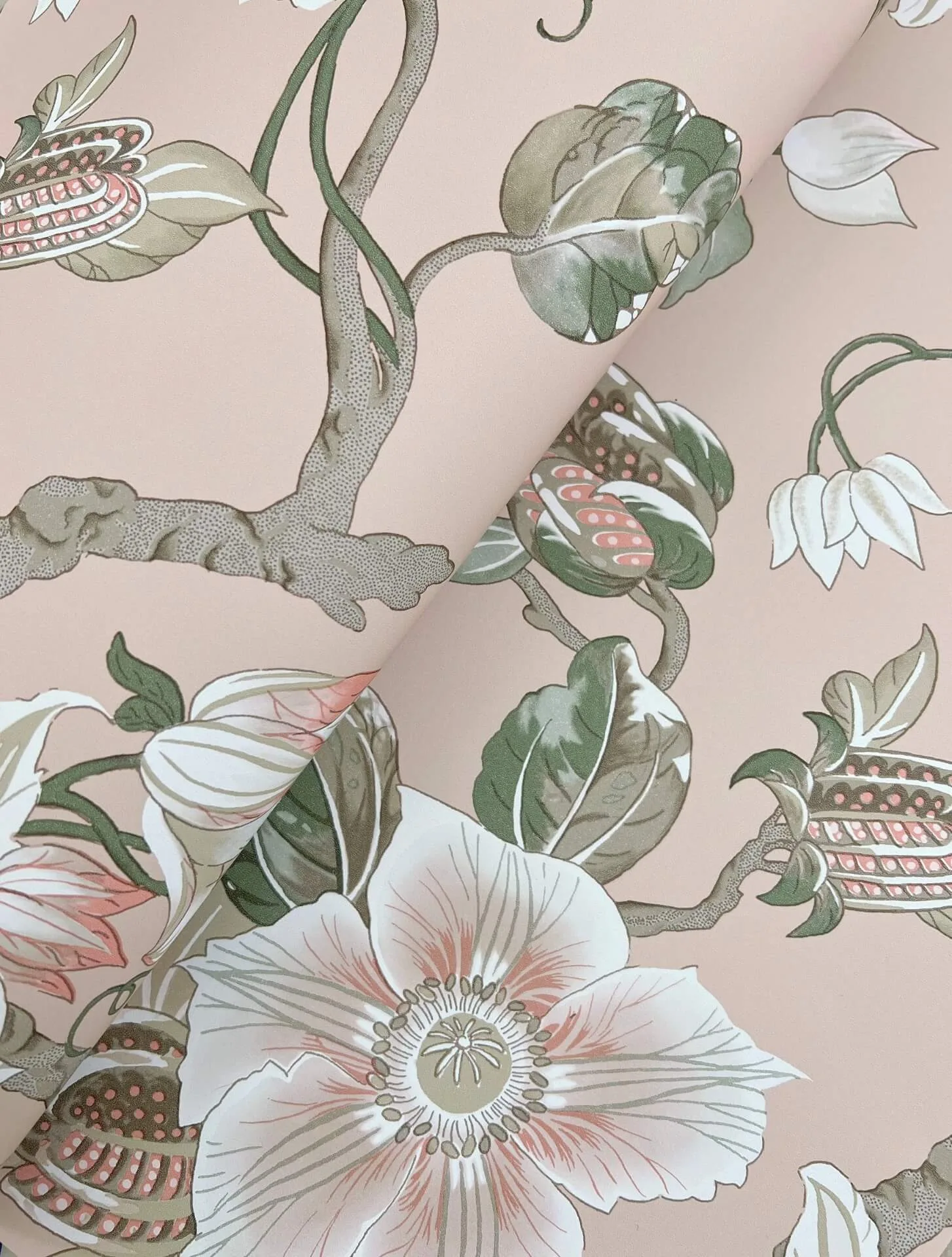 Ronald Redding Marguerite Vine wallpaper, color Blush, SKU GT4511