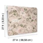 Ronald Redding Marguerite Vine wallpaper, color Blush, SKU GT4511