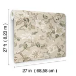 Ronald Redding Marguerite Vine - Taupe Wallpaper | Buy Online Ronald Redding Marguerite Vine wallpaper, color Taupe, SKU GT4516