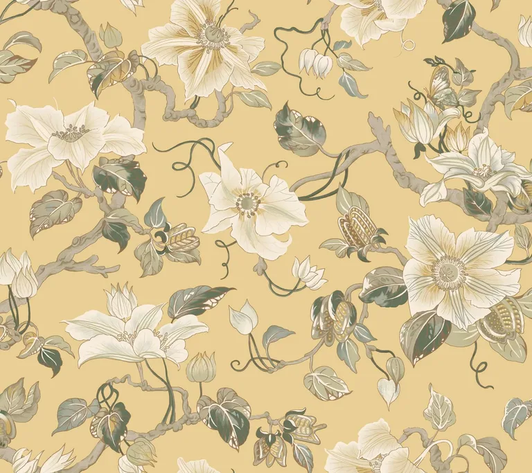 Ronald Redding Marguerite Vine wallpaper, color Yellow, SKU GT4515