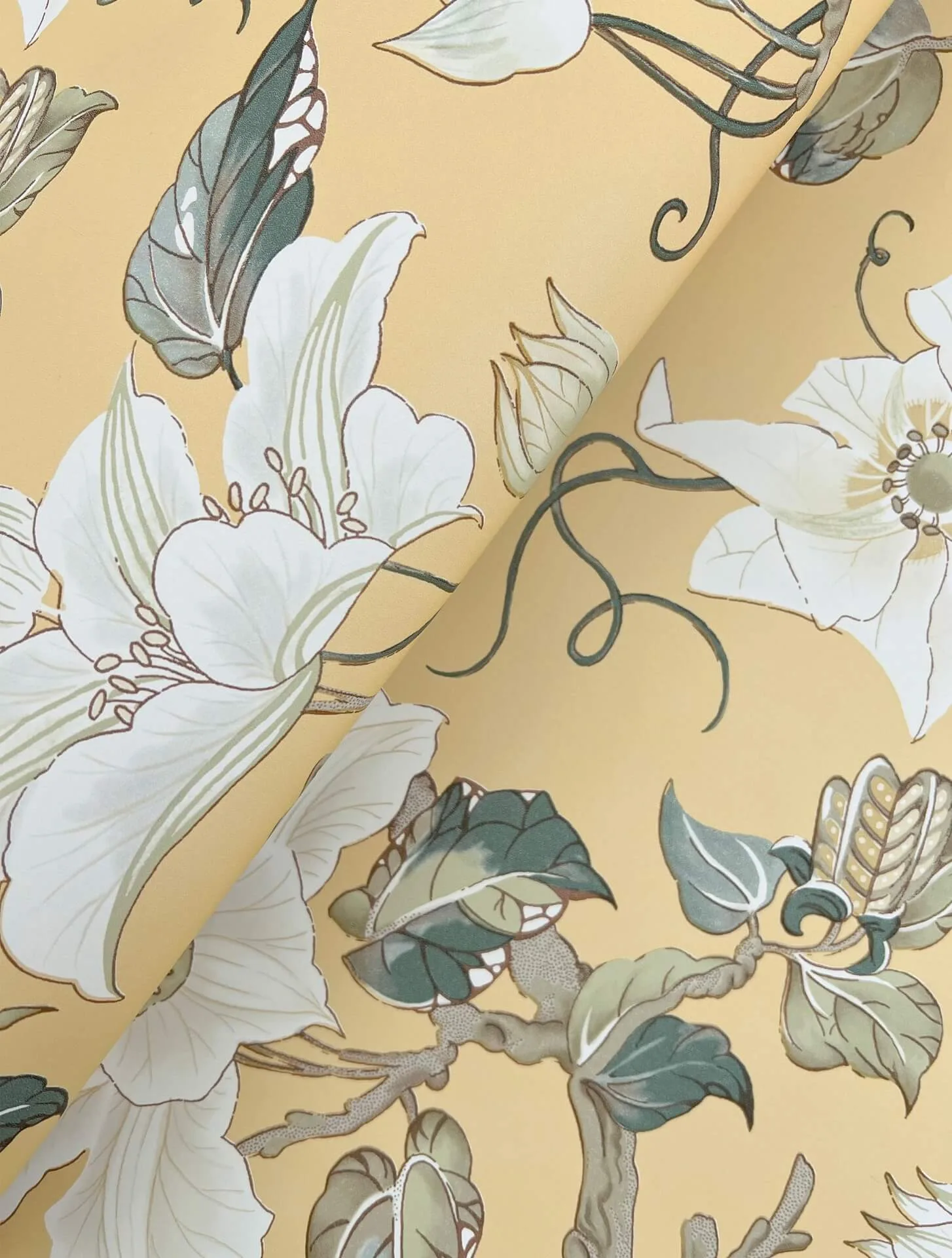 Ronald Redding Marguerite Vine - Yellow Wallpaper | Buy Online Ronald Redding Marguerite Vine wallpaper, color Yellow, SKU GT4515