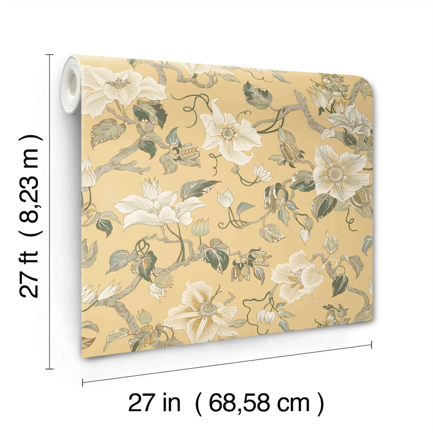 Ronald Redding Marguerite Vine - Yellow Wallpaper | Buy Online Ronald Redding Marguerite Vine wallpaper, color Yellow, SKU GT4515