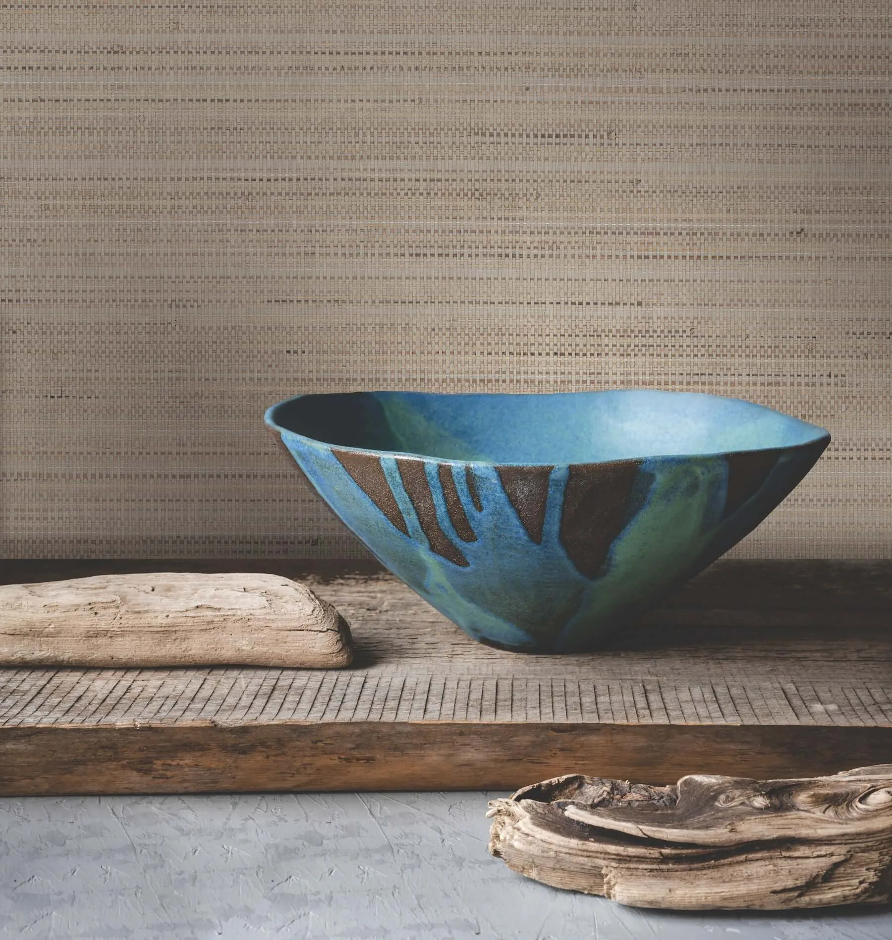 Ronald Redding Marled Abaca wallpaper, color Taupe, SKU GV0202