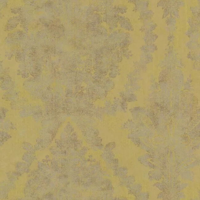 Ronald Redding Charleston Damask wallpaper, color Yellow, SKU HS7956