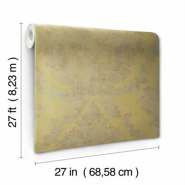 Ronald Redding Charleston Damask wallpaper, color Yellow, SKU HS7956