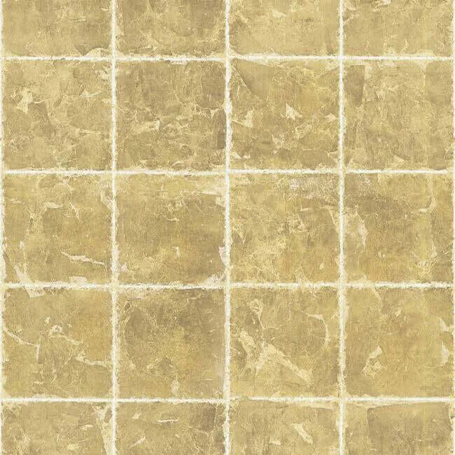 Ronald Redding Metal Leaf Squares wallpaper, color Gold, SKU KT2102