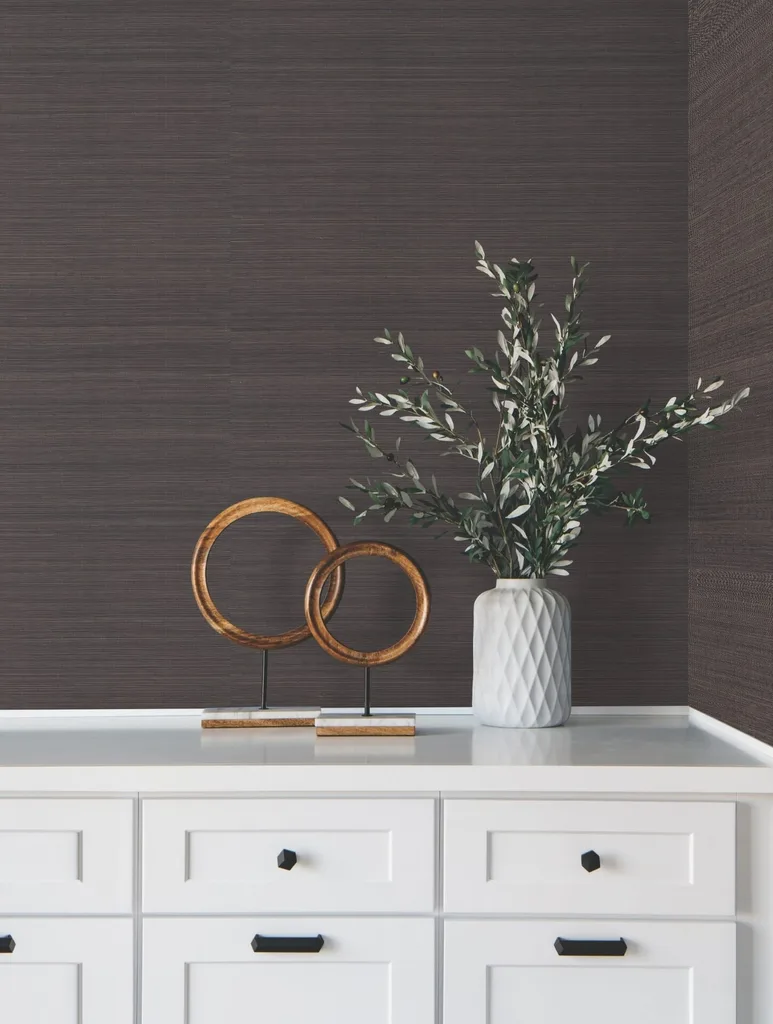 Ronald Redding Modern Abaca wallpaper, color Black, SKU GV0274