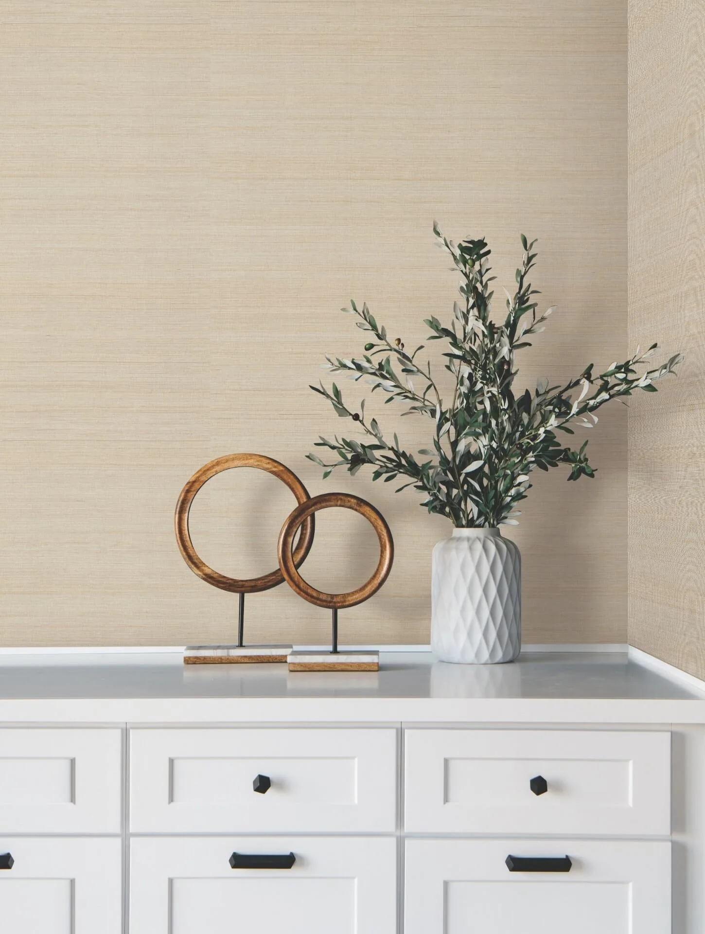 Ronald Redding Modern Abaca wallpaper, color Dune, SKU GV0272
