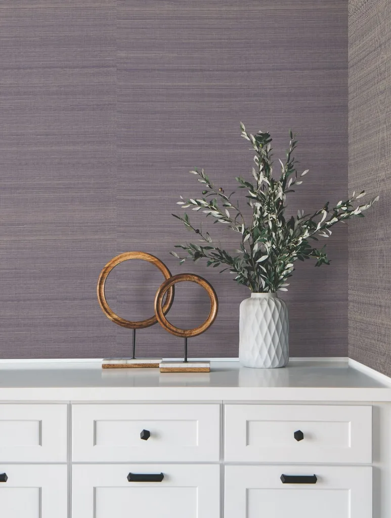 Ronald Redding Modern Abaca wallpaper, color Indigo, SKU GV0273