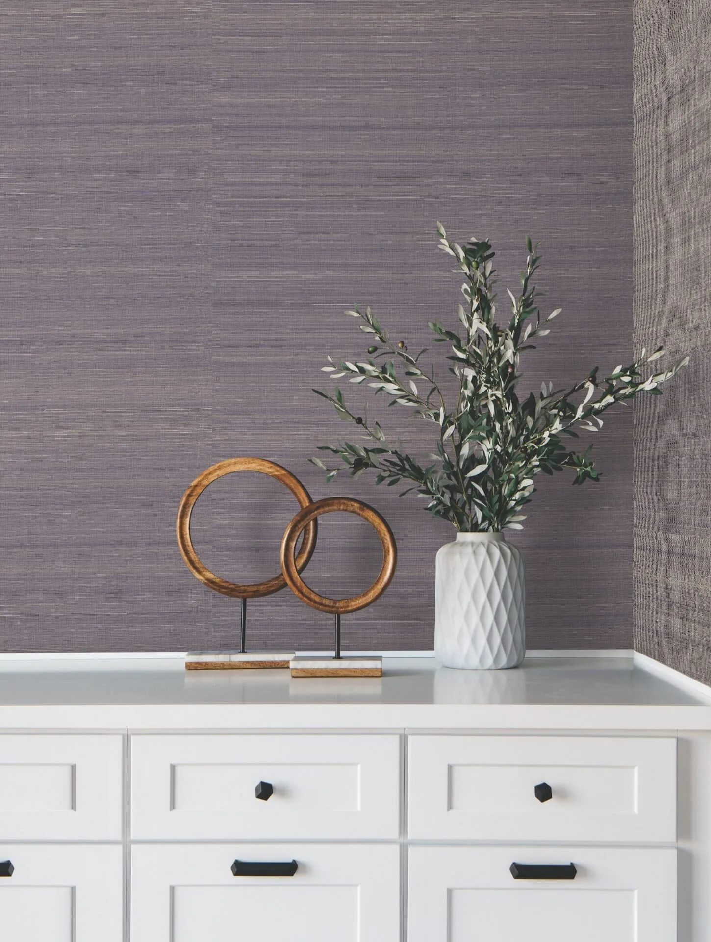 Ronald Redding Modern Abaca wallpaper, color Indigo, SKU GV0273