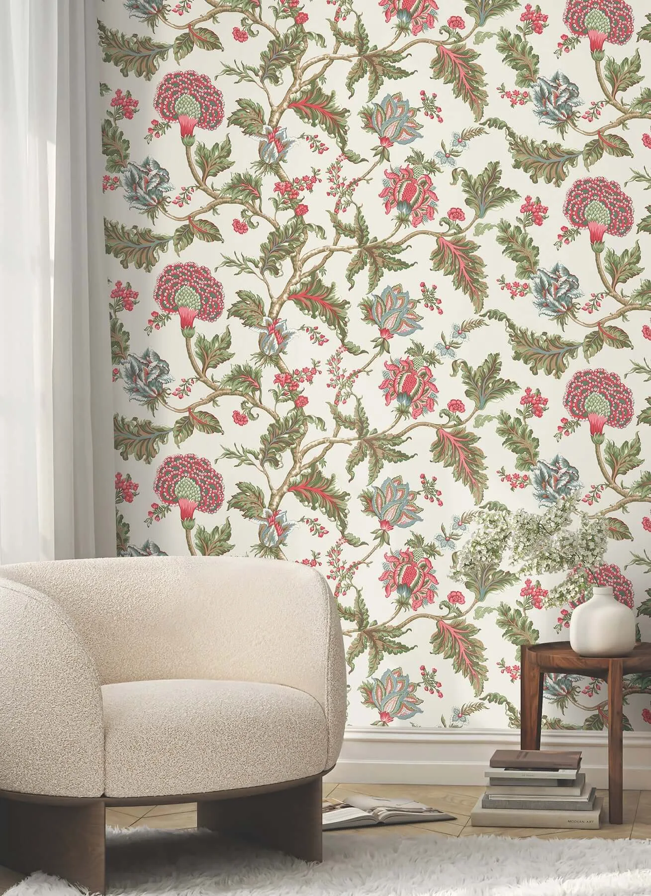 Ronald Redding Monroe wallpaper, color Rhubarb, SKU MX9625W