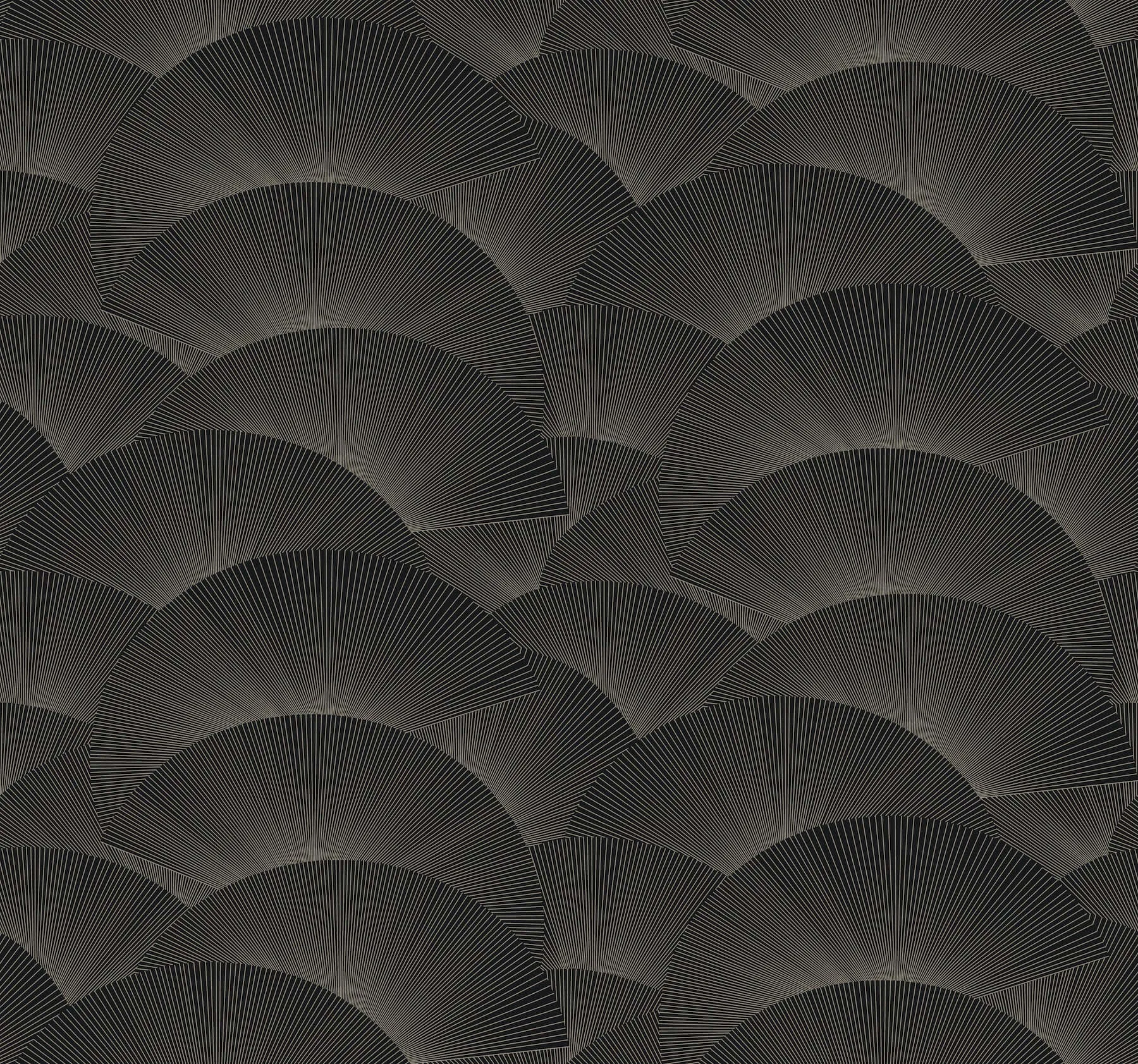 Ronald Redding Morning Shell wallpaper, color Black & Grey, SKU ZA8022