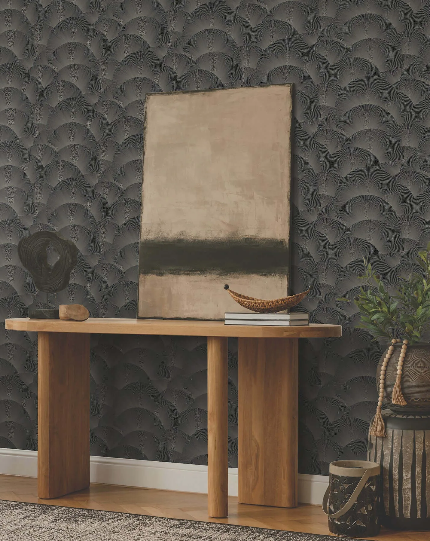 Ronald Redding Morning Shell - Black & Grey Wallpaper | Buy Online Ronald Redding Morning Shell wallpaper, color Black & Grey, SKU ZA8022