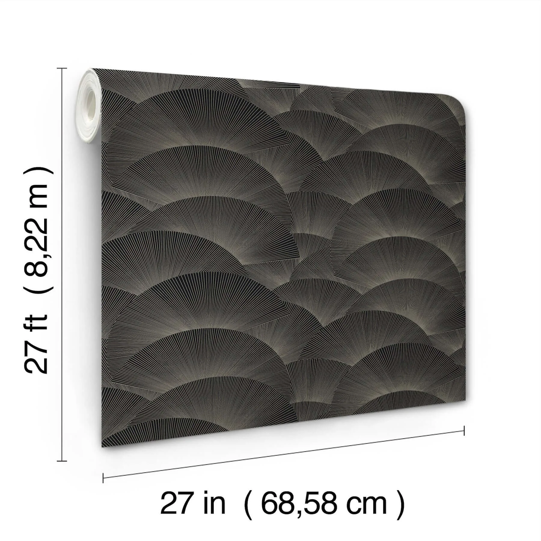 Ronald Redding Morning Shell - Black & Grey Wallpaper | Buy Online Ronald Redding Morning Shell wallpaper, color Black & Grey, SKU ZA8022