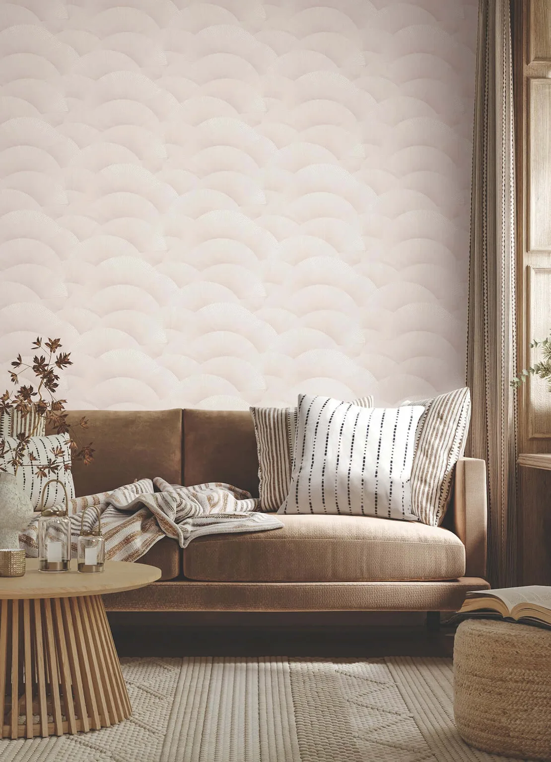 Ronald Redding Morning Shell wallpaper, color Blush, SKU ZA8026
