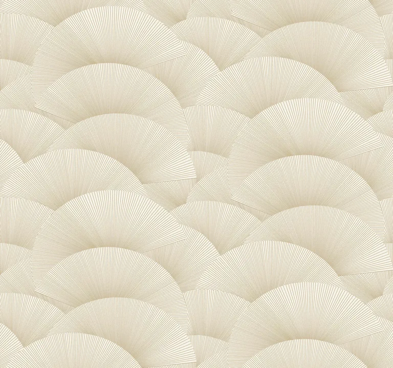 Ronald Redding Morning Shell wallpaper, color Cream & Gold, SKU ZA8021