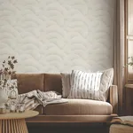 Ronald Redding Morning Shell wallpaper, color Taupe & Gold, SKU ZA8024