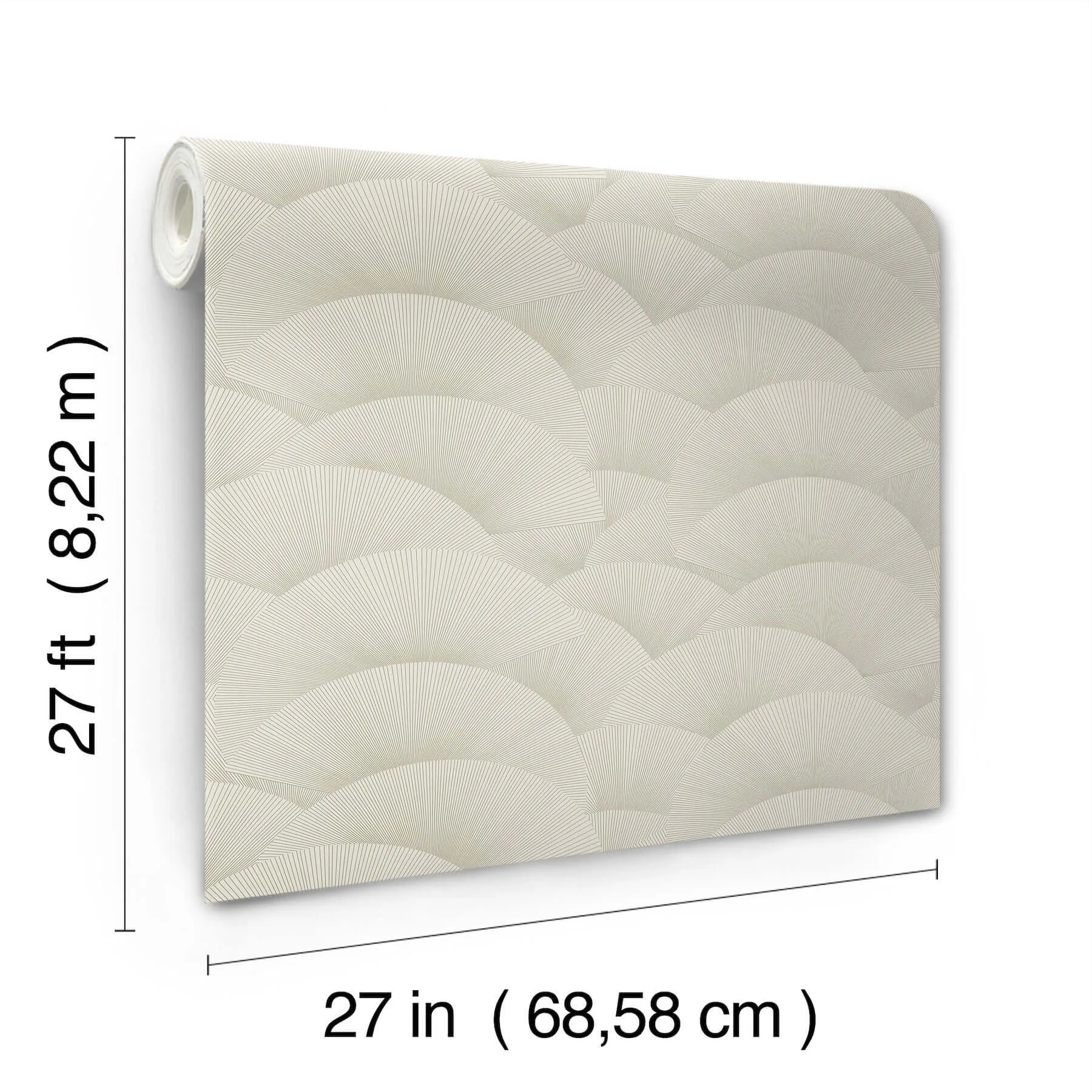 Ronald Redding Morning Shell wallpaper, color Taupe & Gold, SKU ZA8024