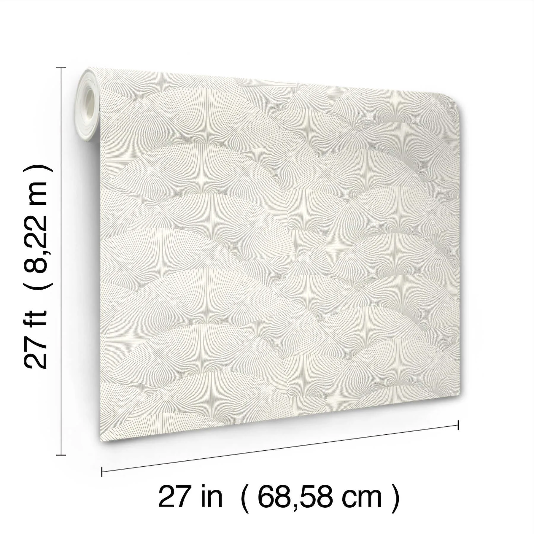 Ronald Redding Morning Shell wallpaper, color White & Silver, SKU ZA8023