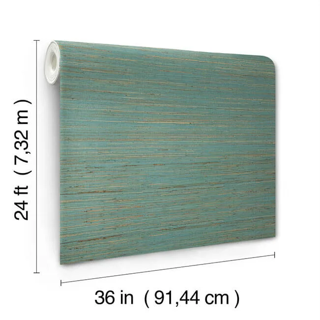 Ronald Redding Multicolored Hemp - Aqua Wallpaper | Buy Online Ronald Redding Multicolored Hemp wallpaper, color Aqua, SKU GRL88487