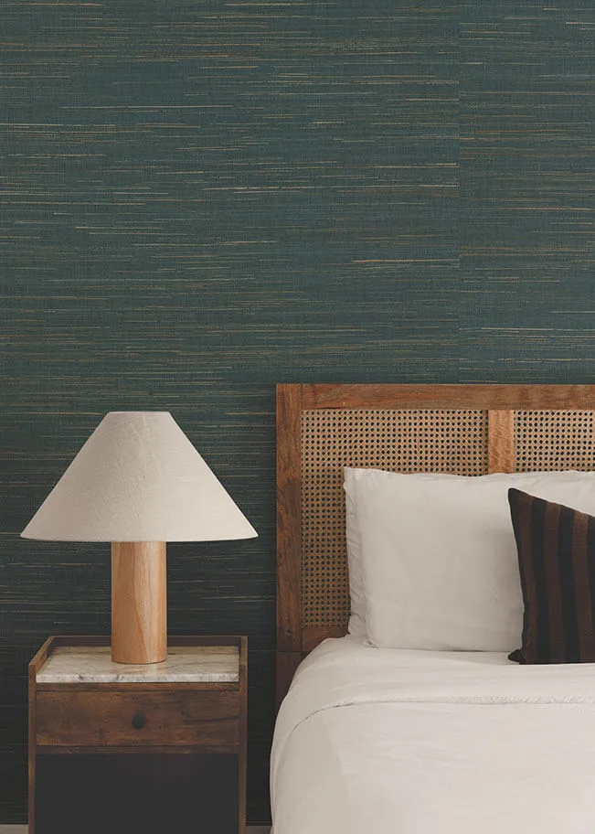 Ronald Redding Multicolored Hemp wallpaper, color Blue, SKU GRL88378
