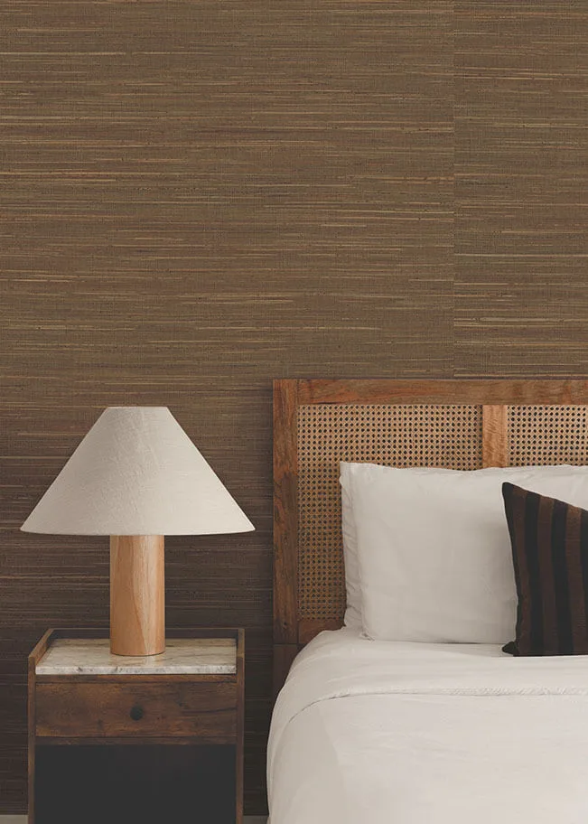 Ronald Redding Multicolored Hemp wallpaper, color Brown, SKU GRL88376