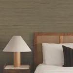 Ronald Redding Multicolored Hemp wallpaper, color Charcoal, SKU GRL88375