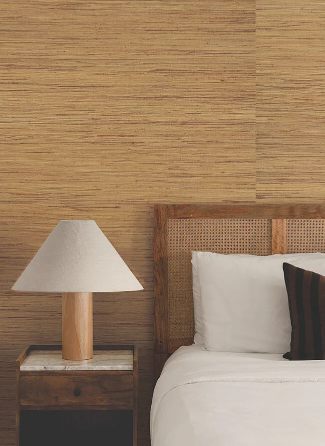 Ronald Redding Multicolored Hemp wallpaper, color Dorset Gold, SKU GRL88469