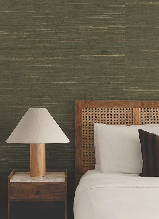 Ronald Redding Multicolored Hemp wallpaper, color Dry Sage, SKU GRL88473