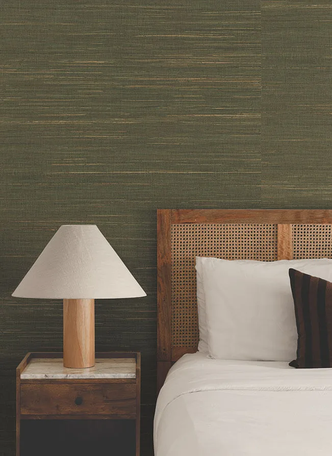 Ronald Redding Multicolored Hemp wallpaper, color Dry Sage, SKU GRL88473