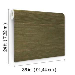 Ronald Redding Multicolored Hemp wallpaper, color Dry Sage, SKU GRL88473