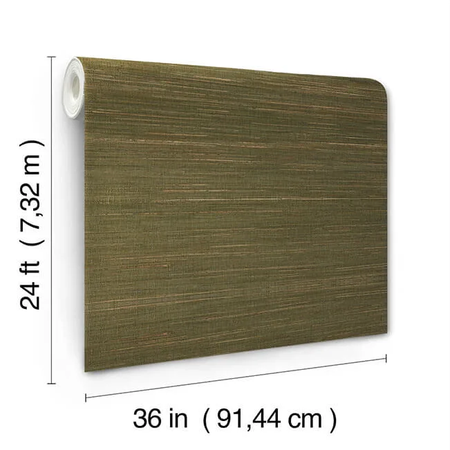 Ronald Redding Multicolored Hemp wallpaper, color Dry Sage, SKU GRL88473